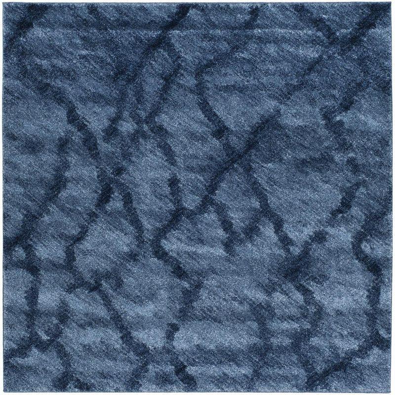 Retro RET2144 Power Loomed Indoor Area Rug - Blue/Dark Blue - 6'x6' - Safavieh.