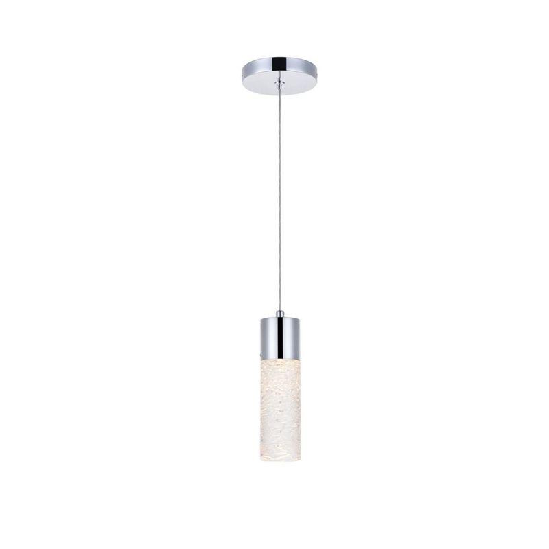 Chrome and Clear Glass LED Pendant Light