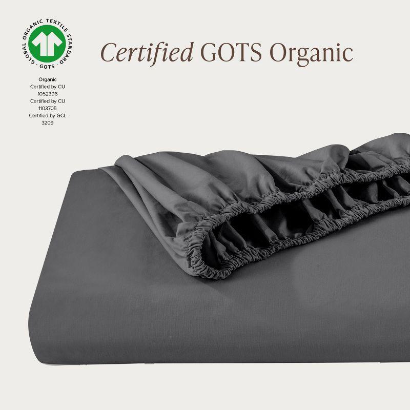 Bare Home 300 Thread Count Organic Cotton Percale Fitted Sheet