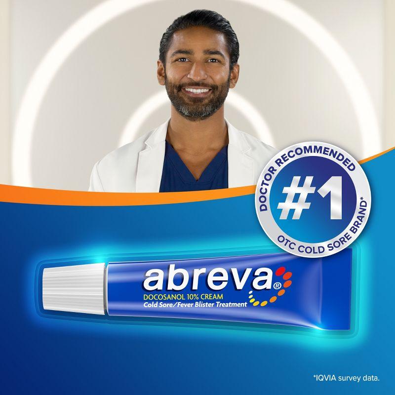Abreva Docosanol 10% Cream Cold Sore/Fever Blister Treatment Tube - 0.07oz
