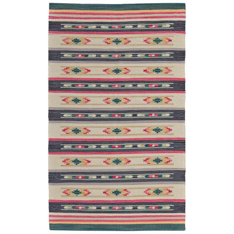 Galvin Southwestern Black Cotton 8' x 10' Reversible Area Rug