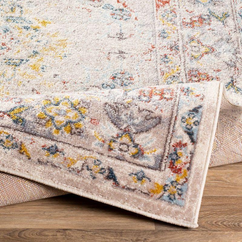 Livabliss 5'3"x7'3" Kashan Traditional Rugs Cream: Medium Pile, Fade & Stain-Resistant, Indoor Use