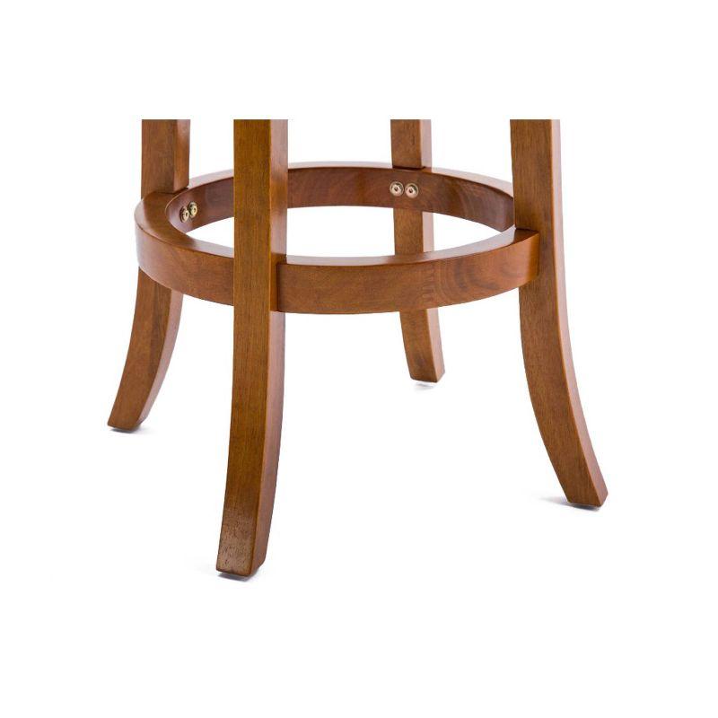 24" Palmetto Swivel Hardwood Counter Height Barstool Fruitwood - Boraam: Upholstered, Curved Back