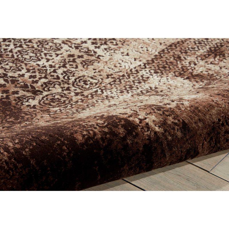 Latte Geometric 5' x 7' Stain-Resistant Synthetic Area Rug