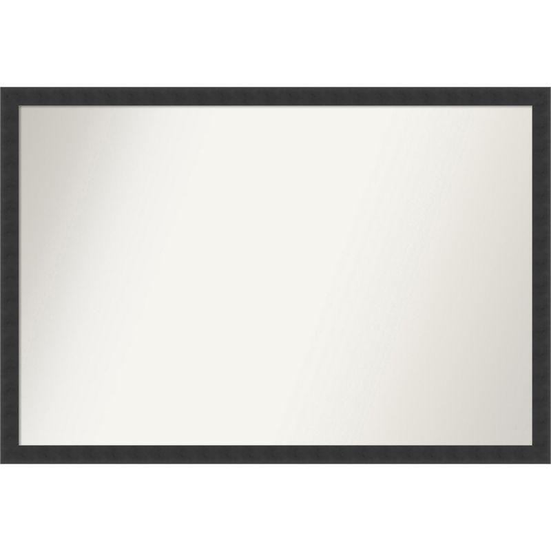 Amanti Art Mezzanotte Black Non-Beveled Wood Bathroom Wall Mirror 26 x 38 in.