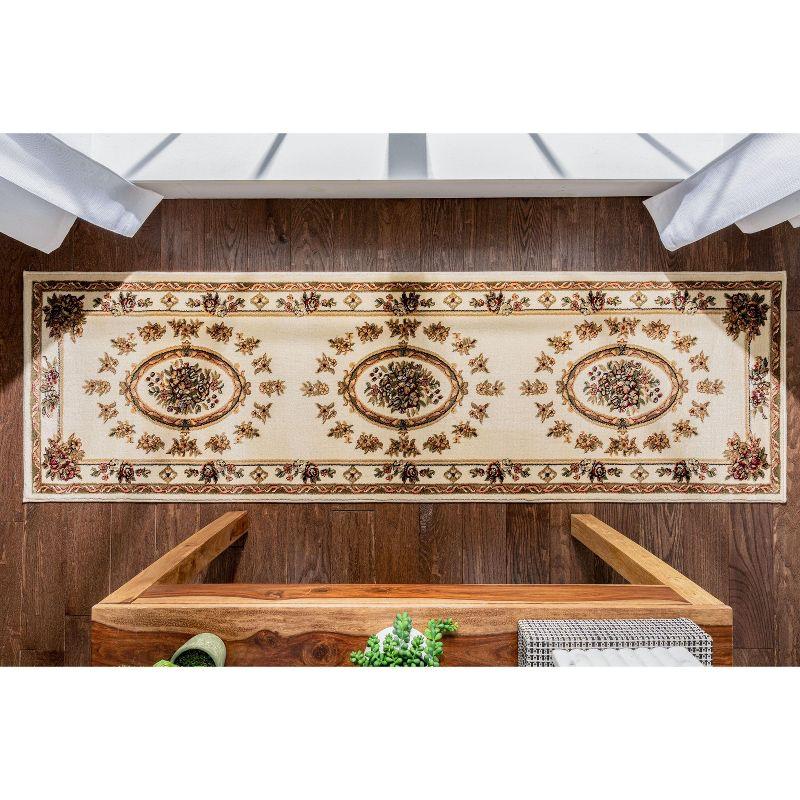 Well Woven Pastoral Medallion French European Floral Formal Traditional Modern Classic Thick Soft Area Rug