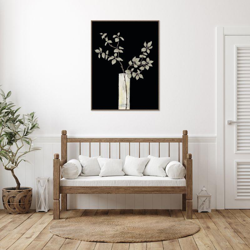 Amanti Art Modern Floral On Black I by Elizabeth Medley Framed Canvas Wall Art