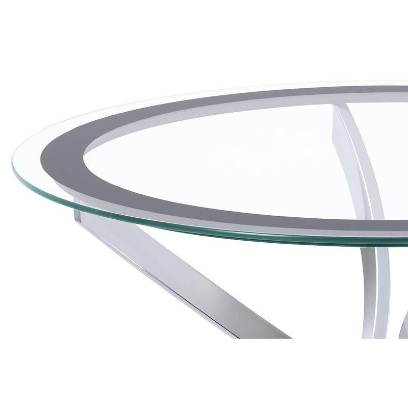 Brooke Round Coffee Table with Glass Top Chrome - Coaster