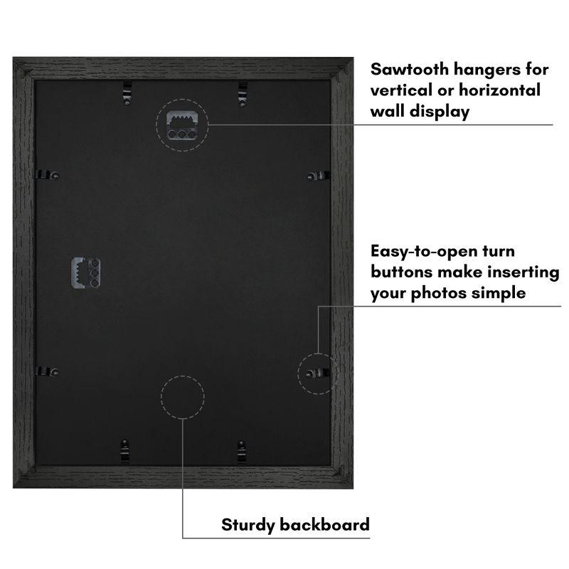 Americanflat Americanflat Picture Frame - Frame with Mat - Wide Molding - Shatter-Resistant Glass