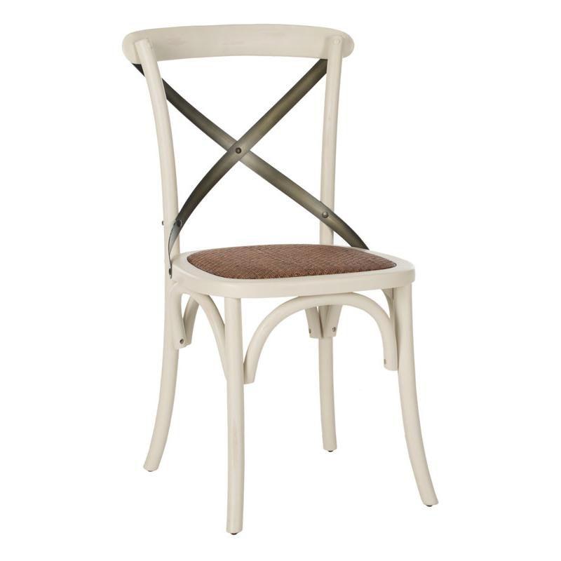 Franklin 18" H X-Back Farmhouse Dining Chair (Set of 2) - AMH9501 - Antique White - Safavieh Couture