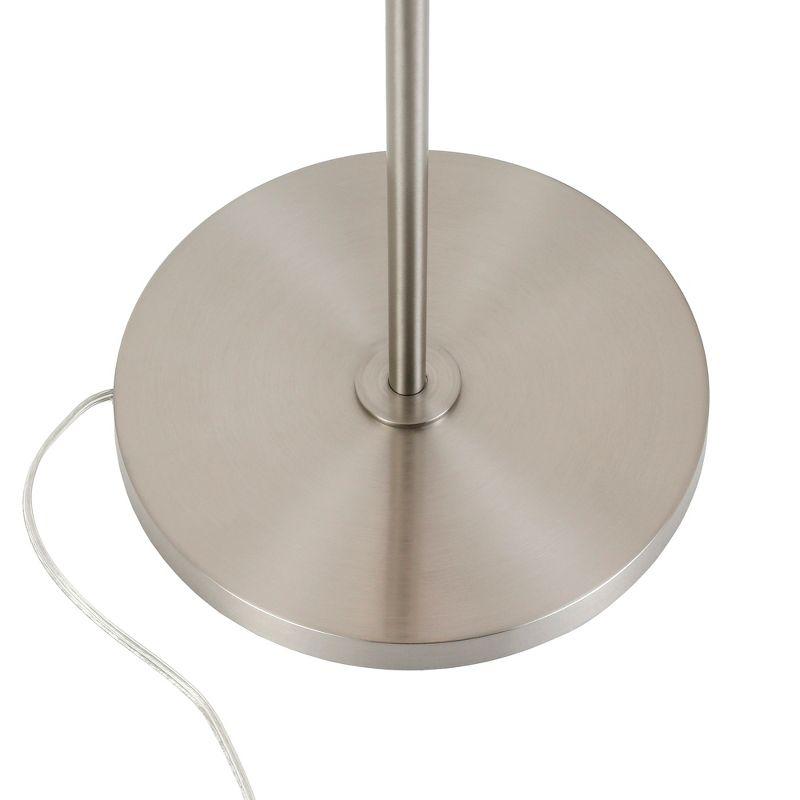 Elevated Nickel Globe & Stem Floor Lamp with White Sphere