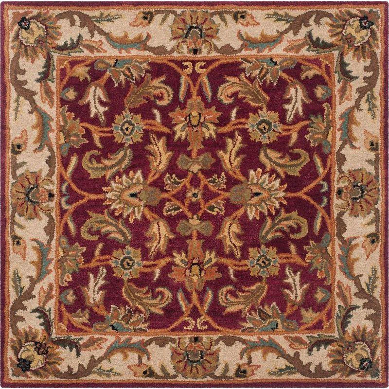Heritage HG628 Hand Tufted Area Rug - Red/Ivory - 4'x4' - Safavieh.