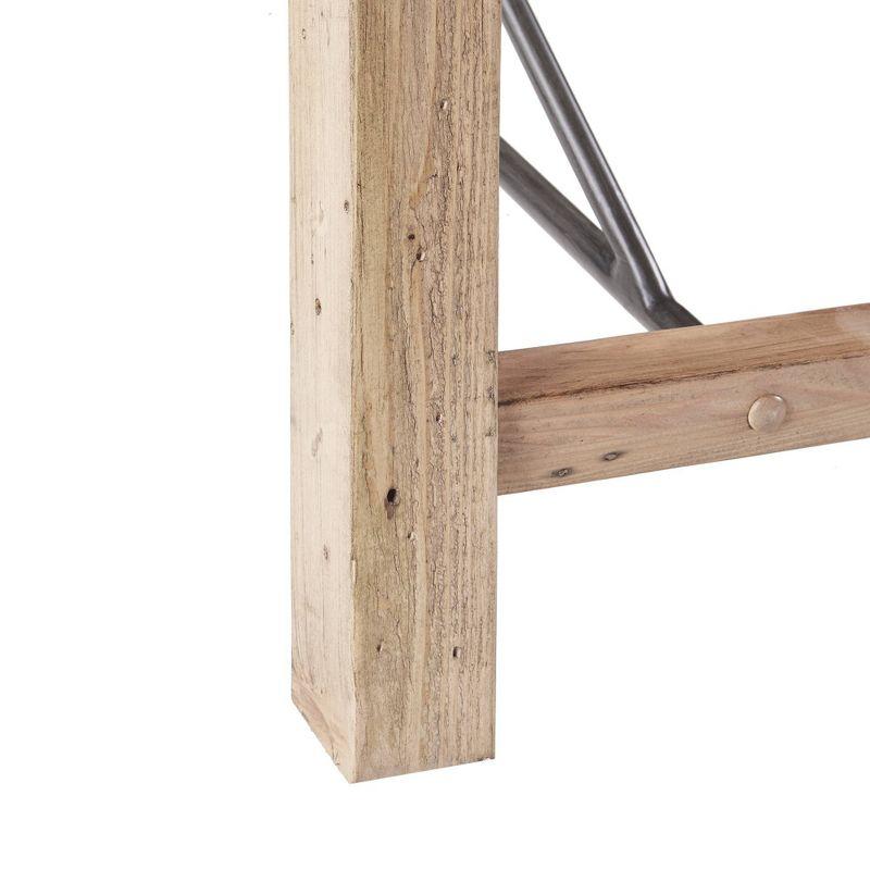 Ink+Ivy Sonoma Dining Bench Natural: Mid-Century Modern Pine & Metal Frame, Seats 2, 400lb Capacity