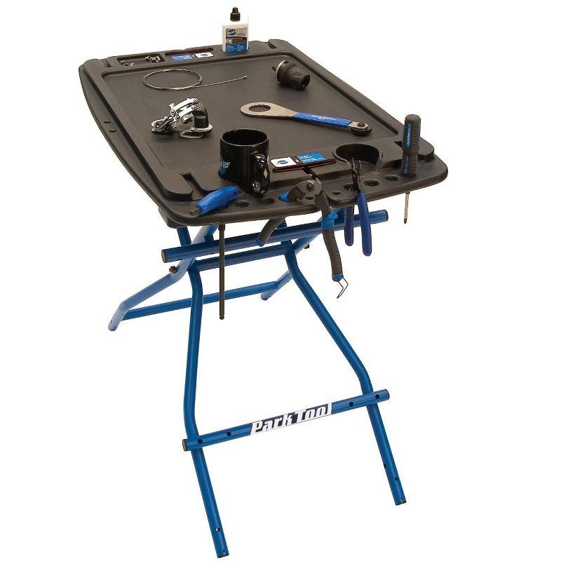 Compact Folding Workbench with Heavy-Duty Steel Frame and Tool Slots