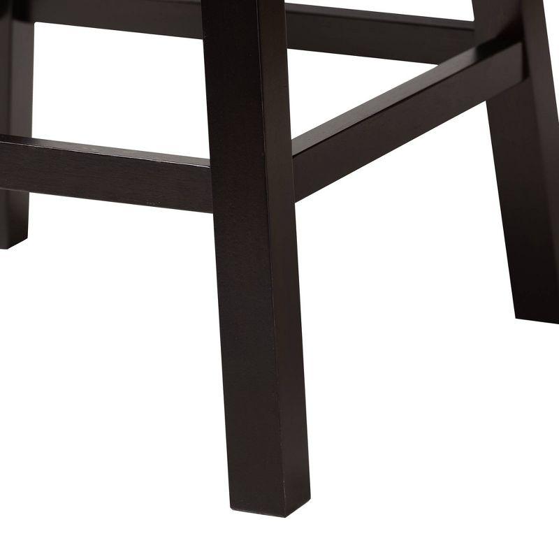 2pc Theron Faux Leather & Wood Swivel Counter Height Barstool Set with Nailhead Trim - Baxton Studio
