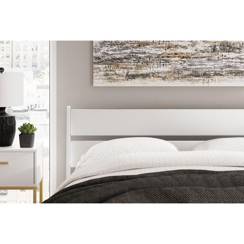 Matte White Queen Wood Panel Headboard