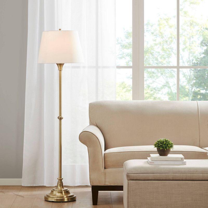 Martha Stewart 16"x59" Aelorian Floor Warm Soft Classic Elegant (Includes LED Light Bulb) Lamp: Iron Base, Polyester Shade, UL Listed