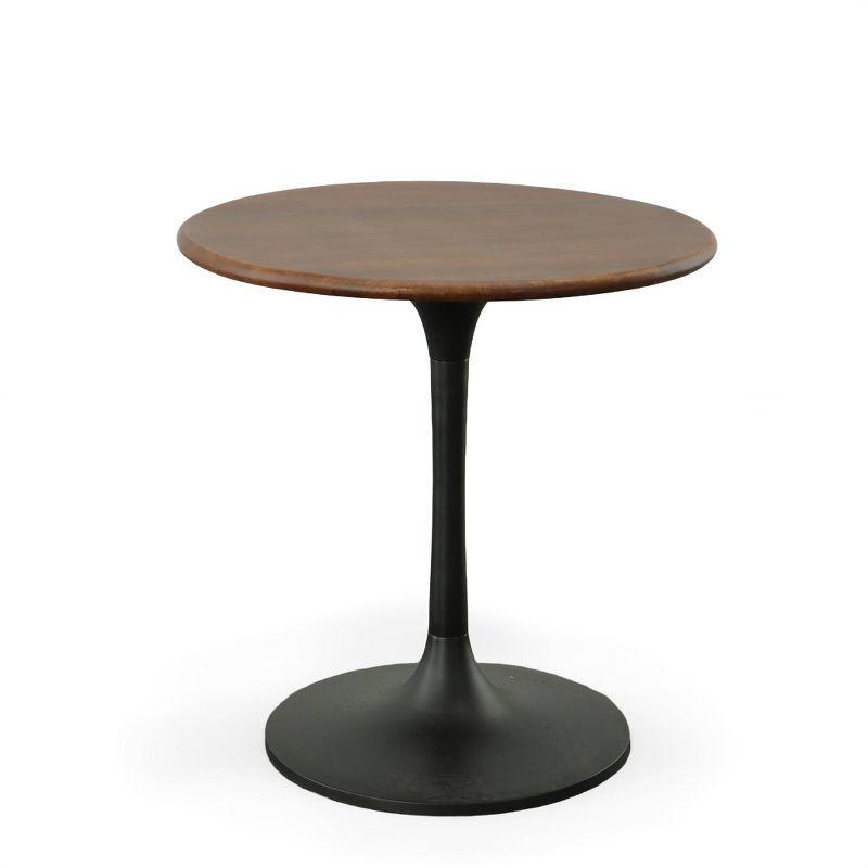 Carolina Living 30" Somerset Wood Top Round Dining Table Black: Mango Wood, Pedestal Base