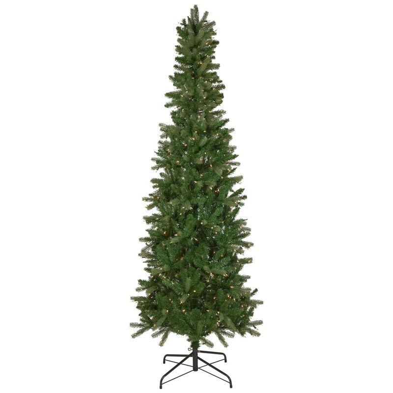 Festive 7.5' White Fir Pre-Lit Outdoor Christmas Tree with Clear Lights