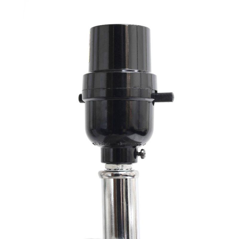 21" Lexington Leather Base Modern Home Decor Bedside Table Lamp with USB Charging Port and Fabric Shade Green/White - Lalia Home: No Assembly