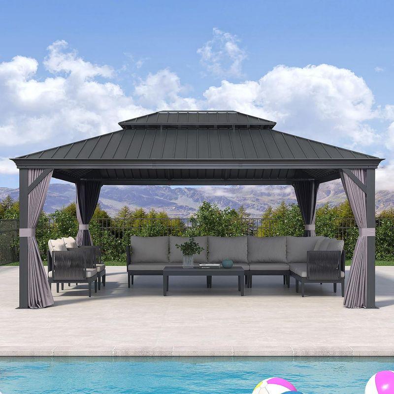 Purple Leaf 13' X 17' Hardtop Gazebo Aluminum Gazebo