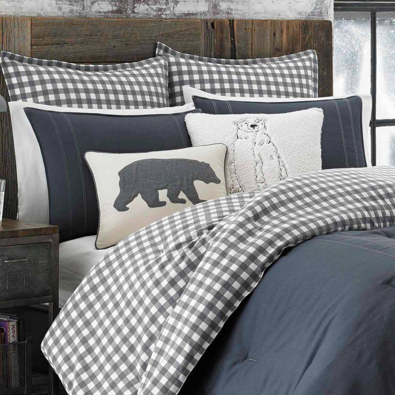 King Gray Cotton Reversible Comforter Set