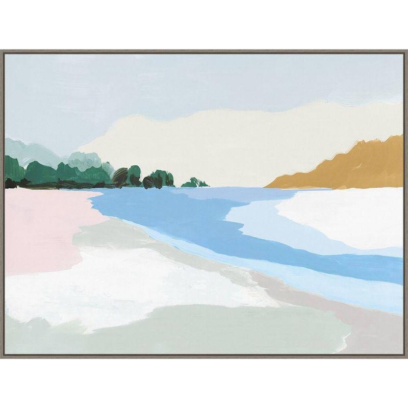 Soft Coastal II Blue and White Canvas Landscape Print