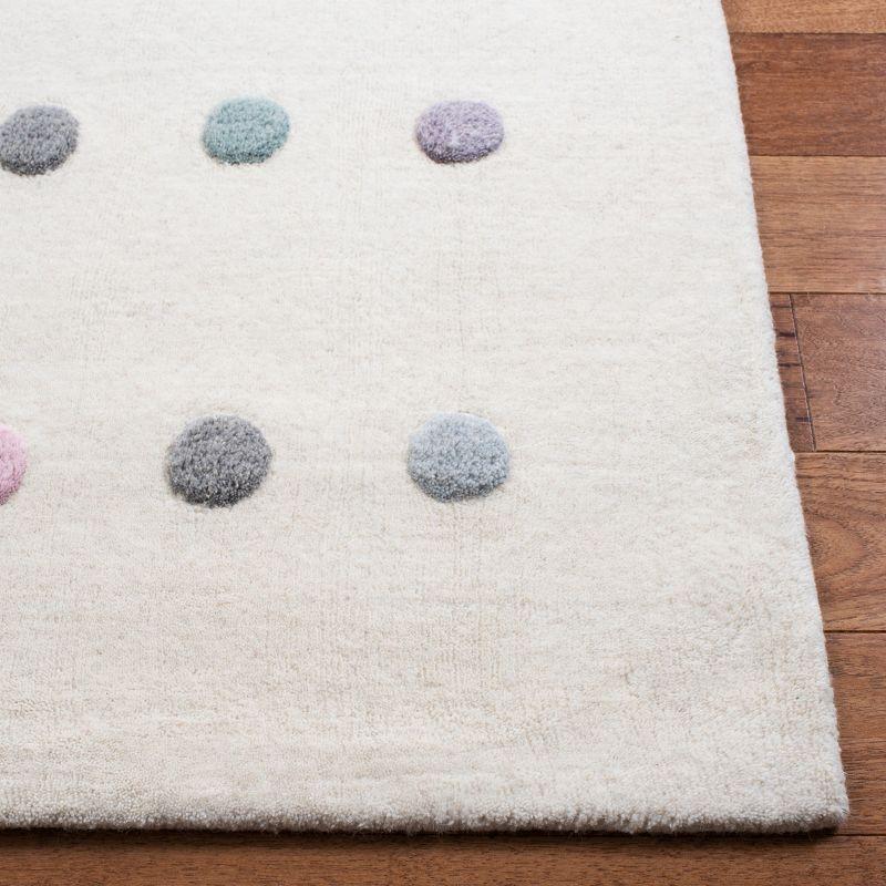 Ivory Hand-Tufted Wool Kids' Polka Dot Rug, 6' x 9'