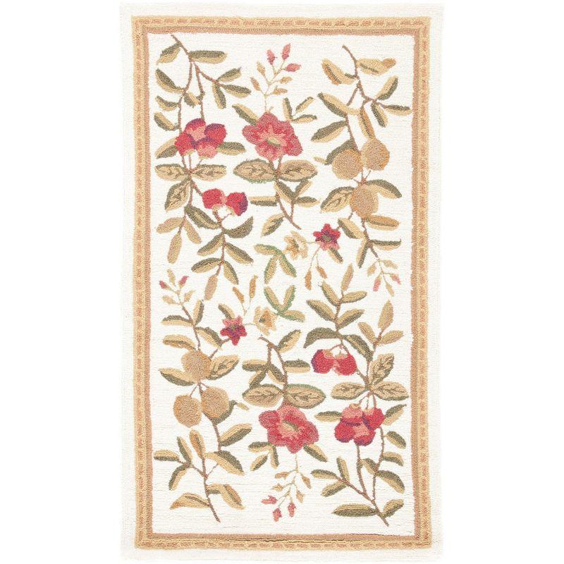 Ivory Floral Hand-Tufted Wool Area Rug 2'9" x 4'9"