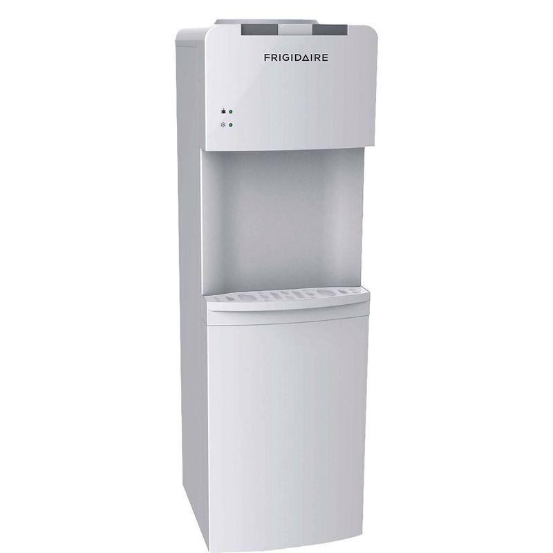 Frigidaire Water Cooler White: Freestanding Electric Dispenser, 5 Gallon Capacity, Hot & Cold, Safety Switch