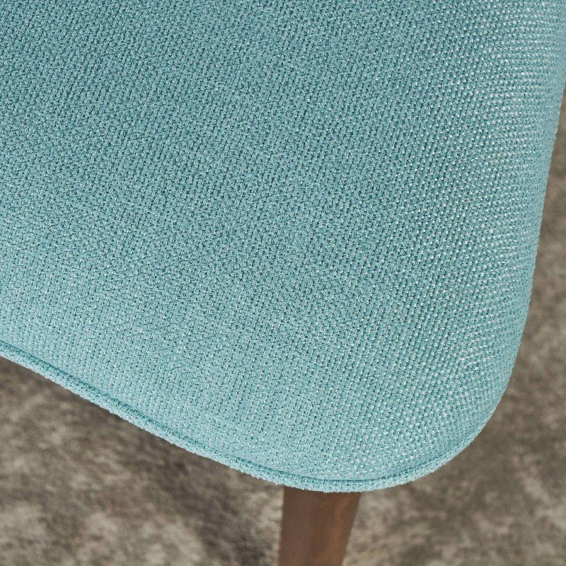 Christopher Knight Home 5pc Megann Mid Century Wood Dining Set Walnut/Mint: Polyester Upholstered Chairs, Rectangular Table
