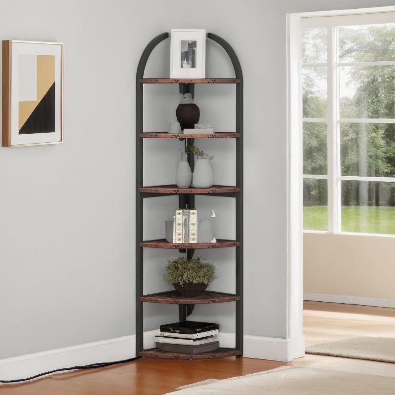 Hommoo 6-Tier Corner Shelf, 71 inch Tall Corner Bookshelf for Small Space