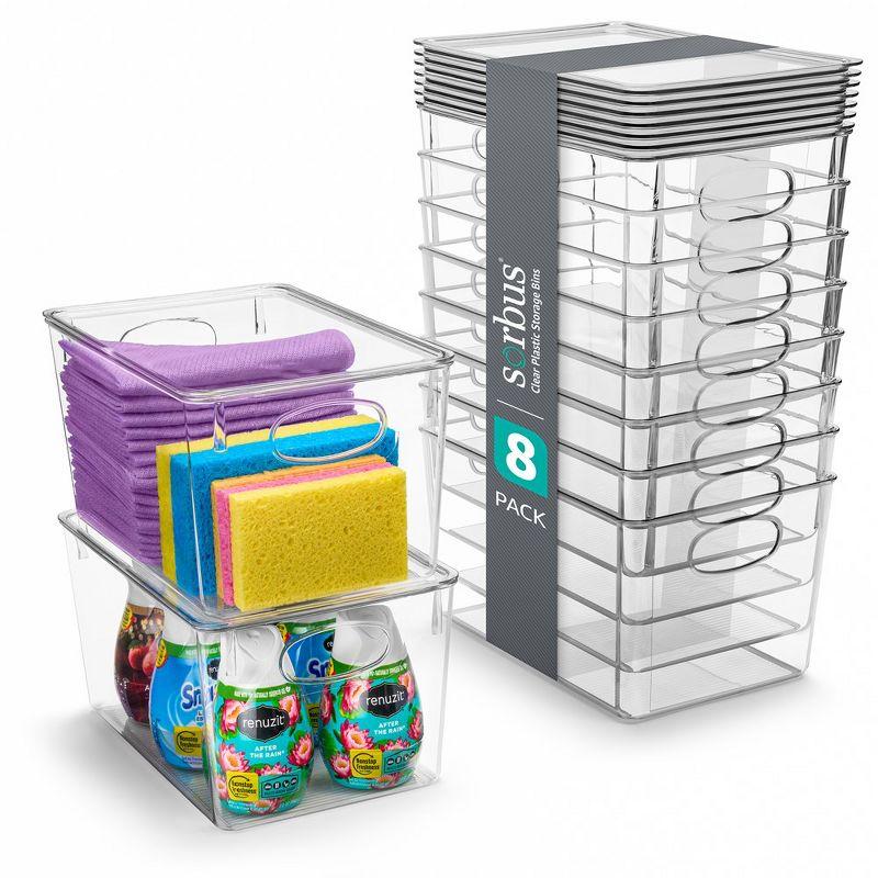 Sorbus Sorbus Large Clear Kitchen, Pantry, and Fridge Storage Bins with Lids 8 Pack
