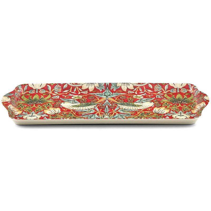 Pimpernel Strawberry Thief Red Melamine Sandwich Tray 15.1 X6.5"