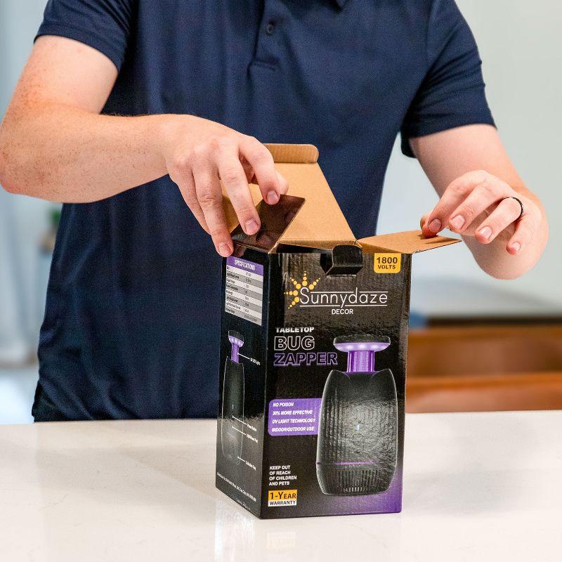 SunnyDaze Decor Tabletop Bug Zapper with Violet Light and Built-In Fan