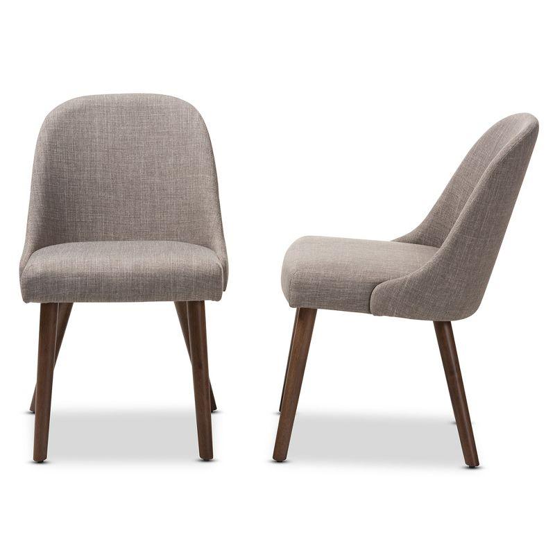 Set of 2 Cody Mid Century Modern Dining Chairs - Baxton Studio: Beige Upholstery, Walnut Wood