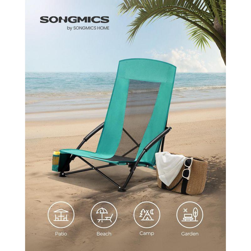 2-Pack Heavy-Duty Portable Beach Chairs for Adults, 330lb Capacity, Lightweight & Sturdy with High Backrest & Cup Holder, Green