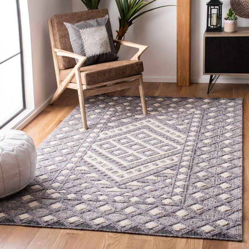 Natura NAT628 Hand Woven Area Rug - Cream/Purple - 5'x8' - Safavieh