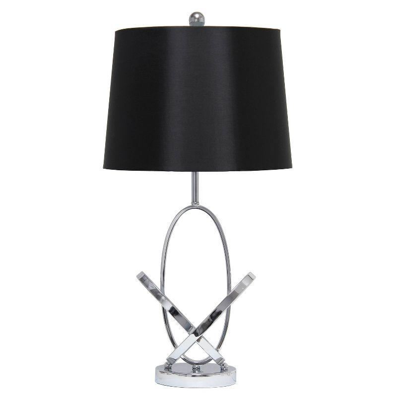 Mod Art Polished Table Lamp with Shade Metallic Silver - Elegant Designs: UL Listed, 3-Way Switch, No Assembly Required