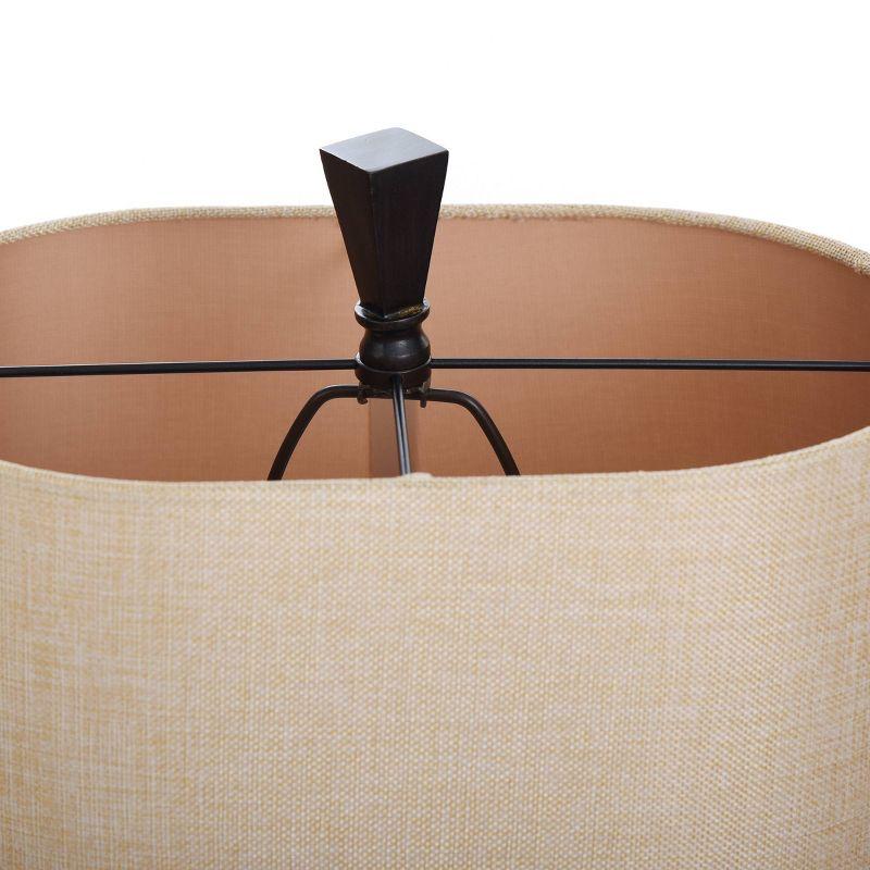 StyleCraft Reactive Glaze Table Lamp Burnt Red Glazed : Ceramic Body, Linen Shade, No Assembly Required