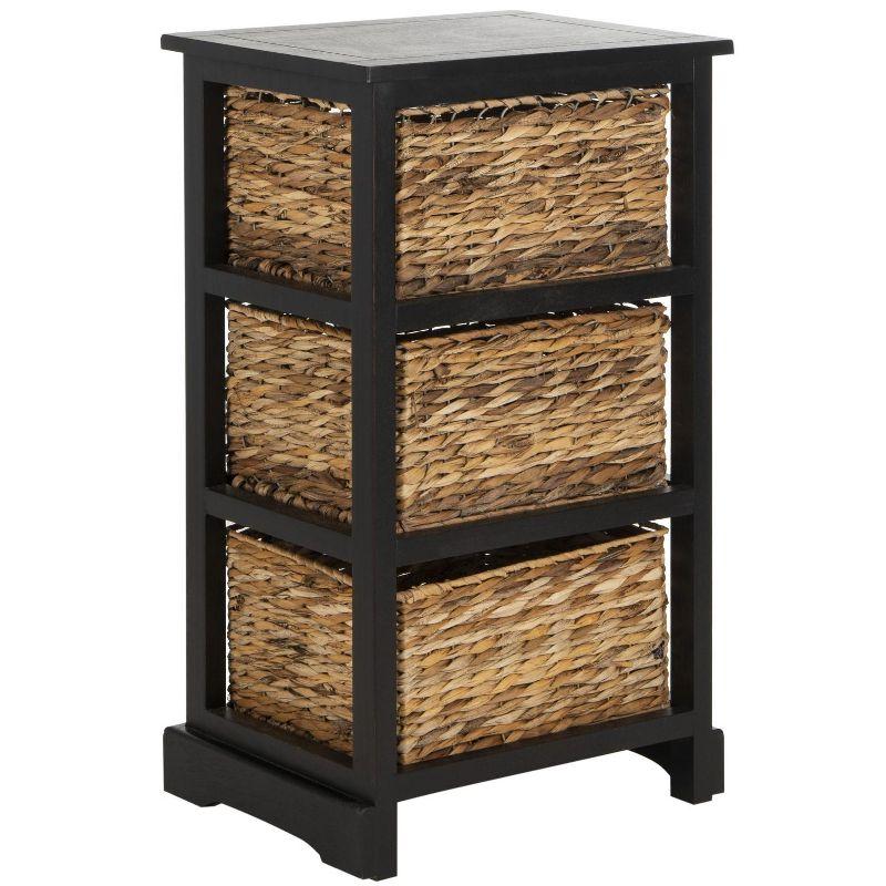 Halle Storage Side Table - AMH5738 - Distressed Black - Safavieh Couture