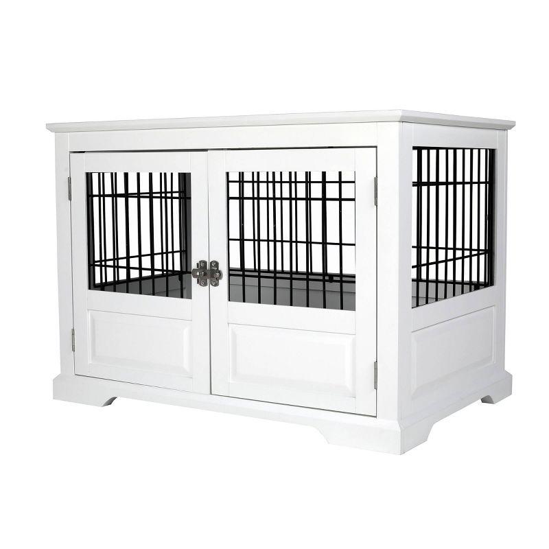 Merry Products Fairview Triple Door Crate Dog Bed - L - White