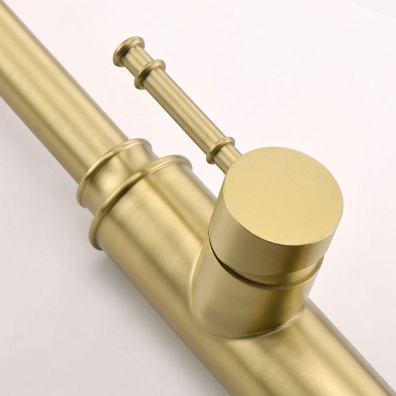 Pull Down Kitchen Sink Faucet with Dual Function Sprayer, High Arc Single Handle, Brushed Gold