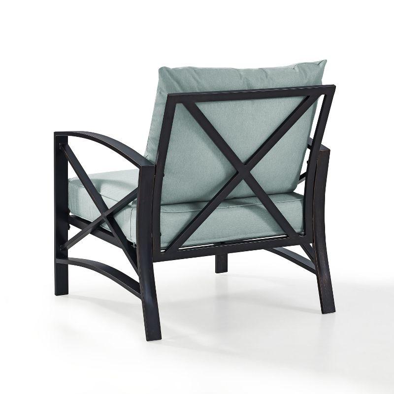 Kaplan Outdoor Arm Chair Mist - Crosley: Steel Frame, Weather-Resistant Patio Furniture with Cushions