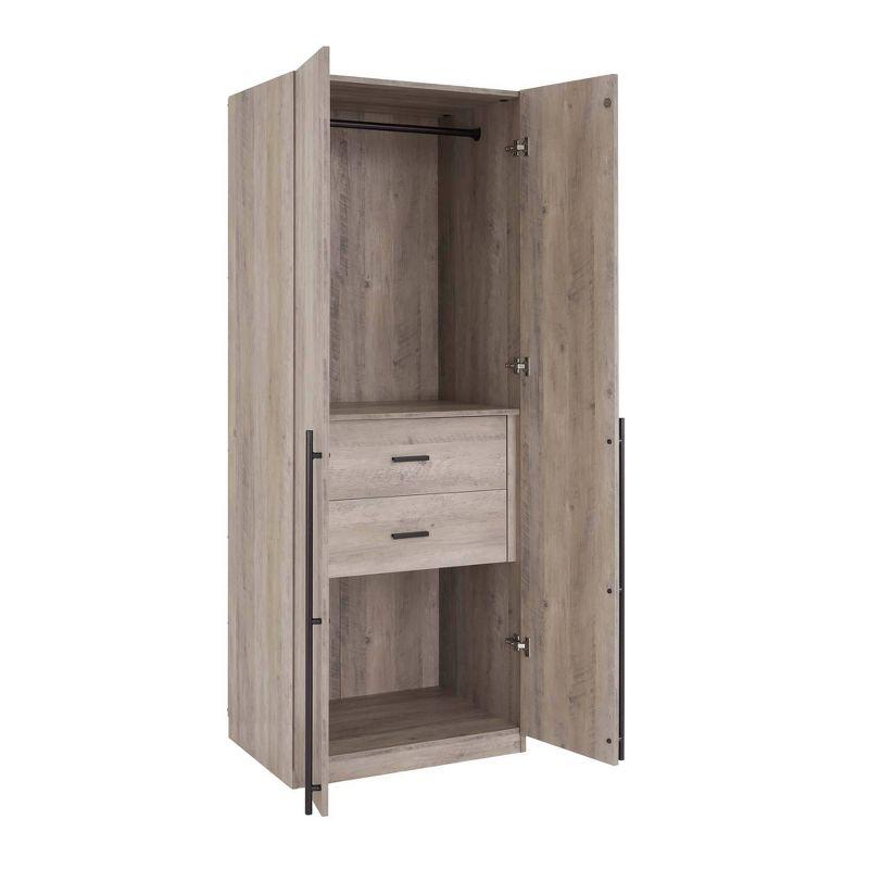 Rustic Grey 4-Door Modular Wardrobe Closet