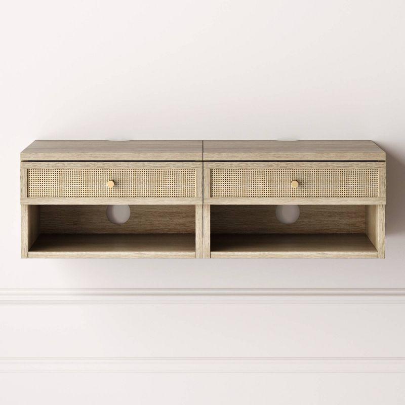Nathan James Set of 2 Jackson Floating Nightstands Natural