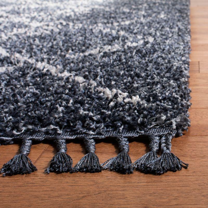 Pro Lux Shag PLX432 Power Loomed Area Rug - Blue/Creme - 5'x8' - Safavieh.