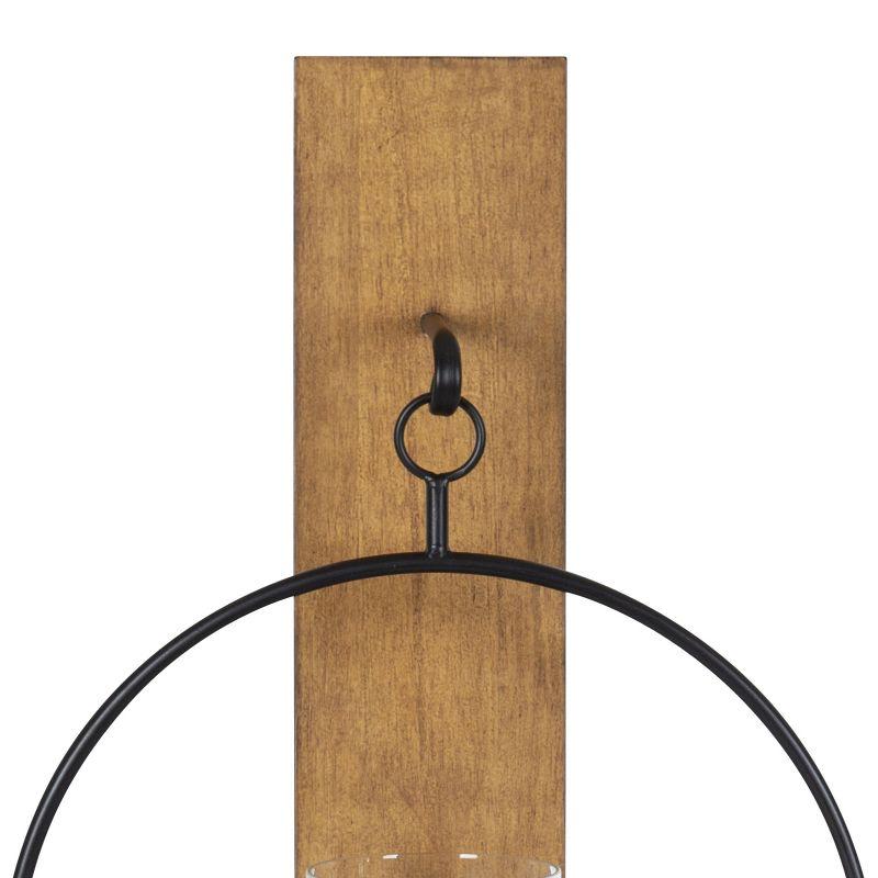 Kate and Laurel Maxfield Wood and Metal Wall Sconce