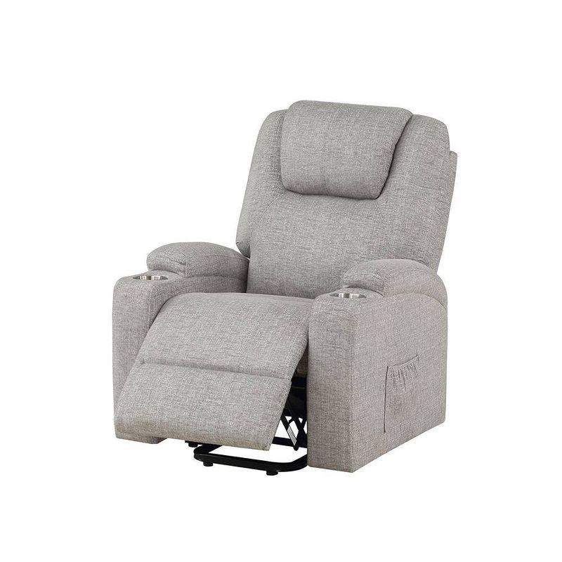 Acme Furniture Evander Reclining Sofa Light Gray Chenille