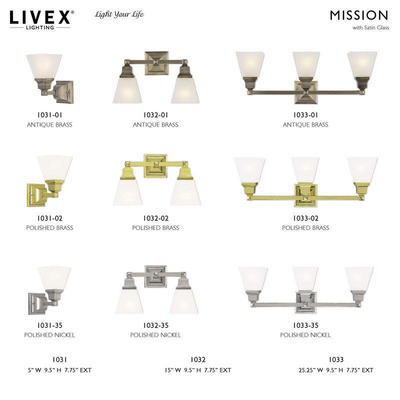 Livex Lighting Mission 2 - Light Vanity in  Polished Brass